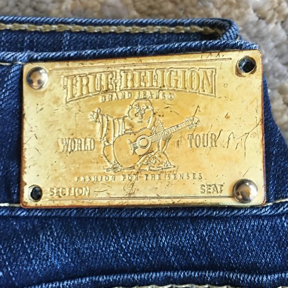 True Religion Halle Skinny Gold Metal Tag Jeans 25 - Picture 7 of 8